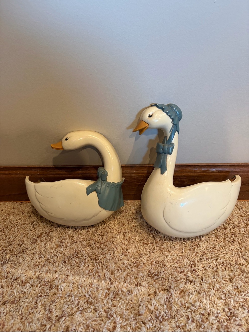 Vintage Burwood Geese Wall Pocket Cottage Home Decor